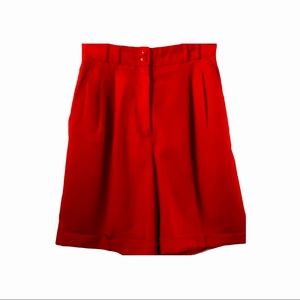 🐞Rafaella pleated tailored vintage 80’s red Bermuda preppy “Heather” shorts 8